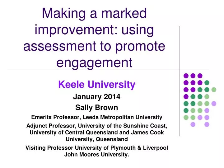 making a marked improvement using assessment to promote engagement