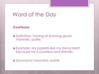 word of the day