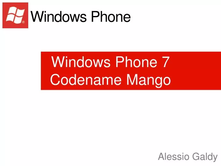 windows phone 7 codename mango