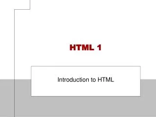 HTML 1