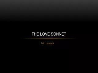 The love Sonnet