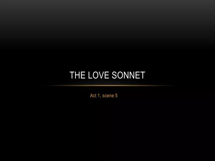 the love sonnet