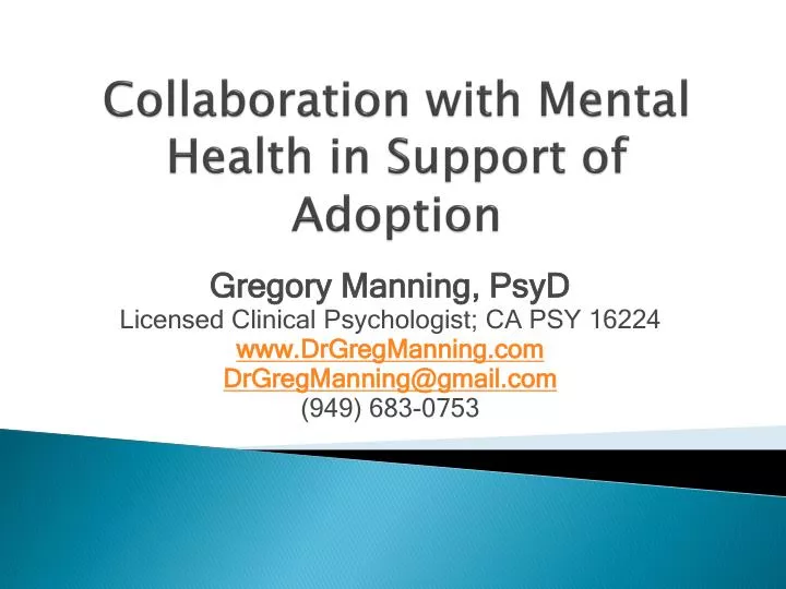 collaboration with mental health in support of adoption