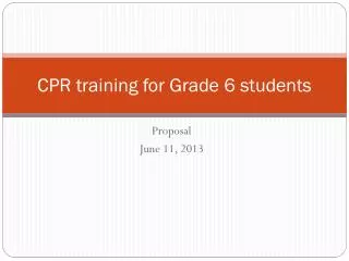 CPR training for Grade 6 students