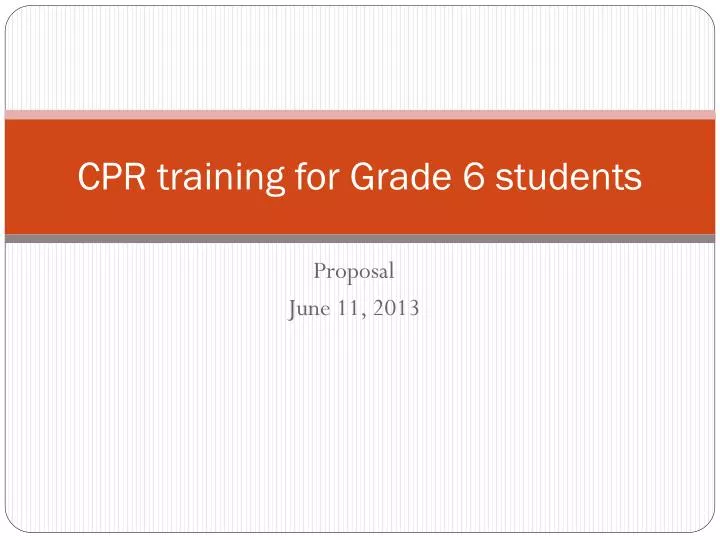 cpr training for grade 6 students
