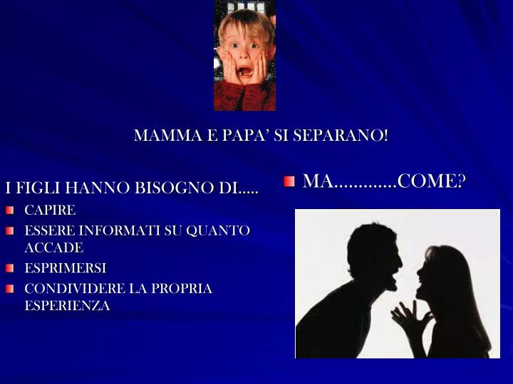 mamma e papa si separano