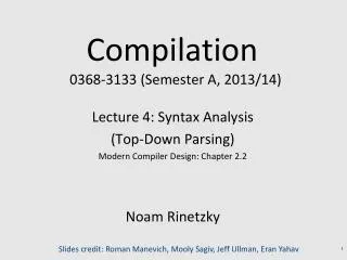 Compilation 0368 - 3133 (Semester A, 2013/14)