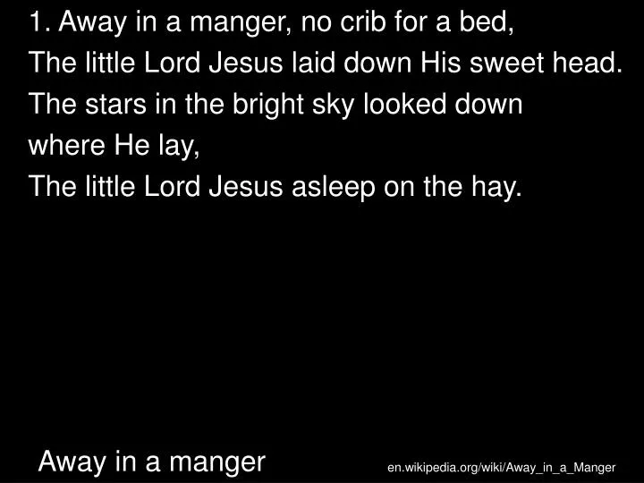 away in a manger