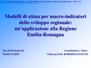 Tesi di Dottorato di: MARCO OPPI