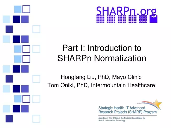 part i introduction to sharpn normalization