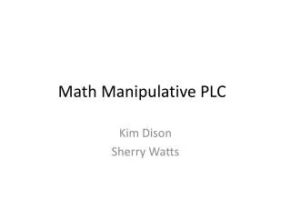 Math Manipulative PLC