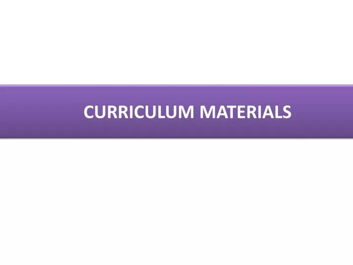 curriculum materials