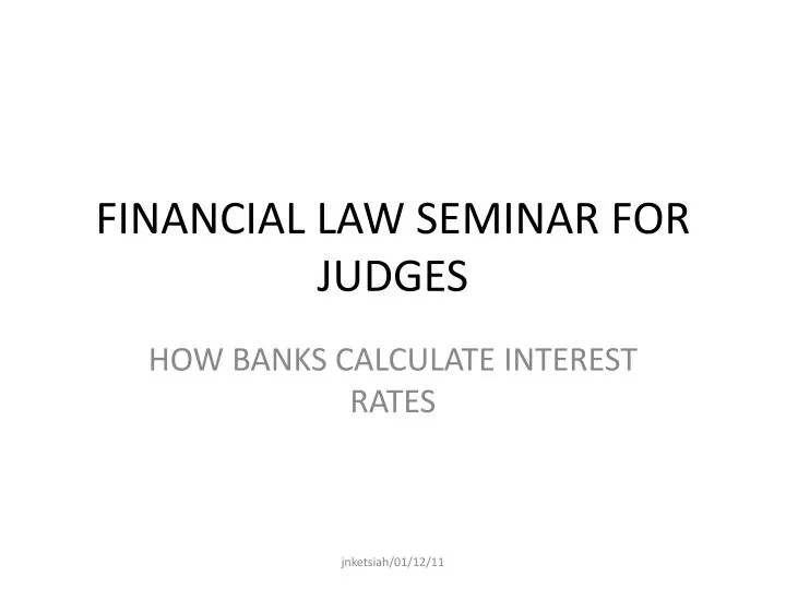 financial law seminar for judges