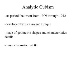 analytic cubism