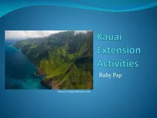 Kauai Extension Activities