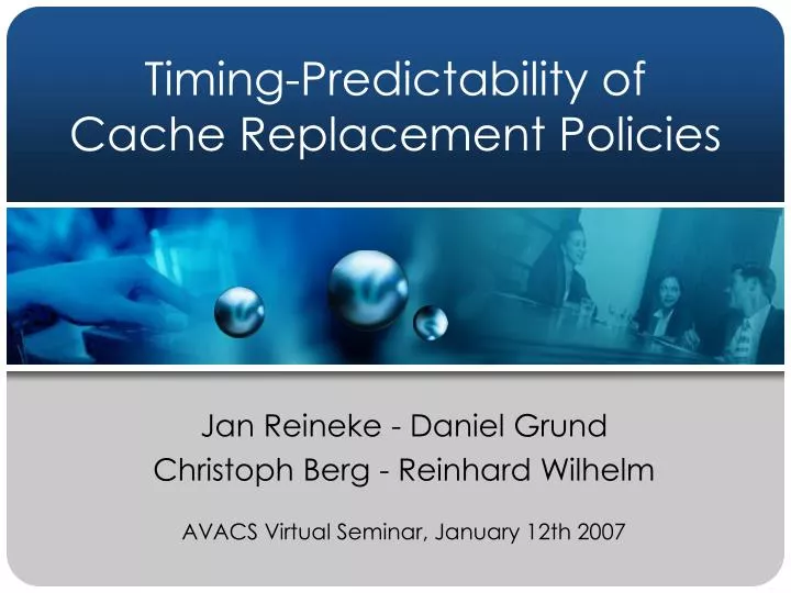 timing predictability of cache replacement policies