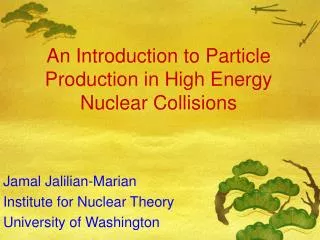 An Introduction to Particle Production in High Energy Nuclear Collisions
