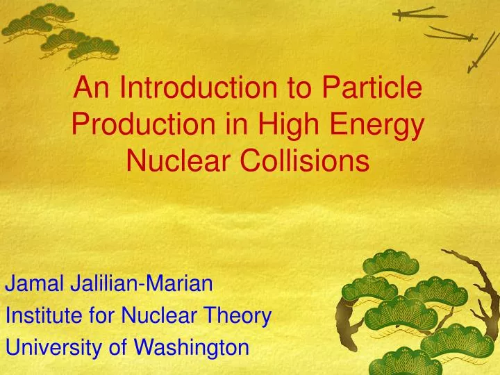 an introduction to particle production in high energy nuclear collisions