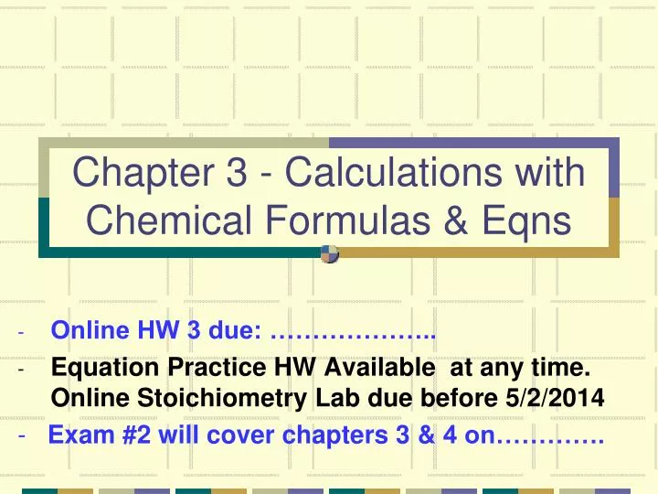 chapter 3 calculations with chemical formulas eqns