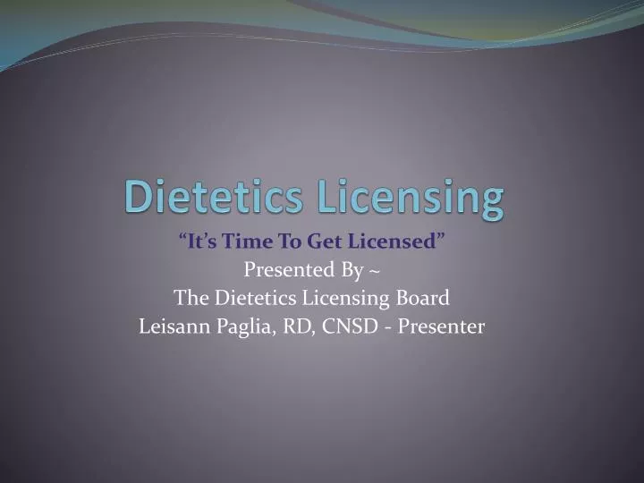 dietetics licensing