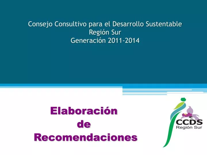 consejo consultivo para el desarrollo sustentable regi n sur generaci n 2011 2014