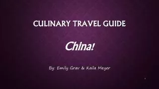 Culinary travel guide