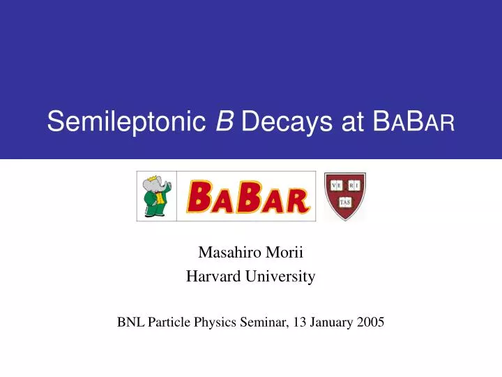 semileptonic b decays at b a b ar