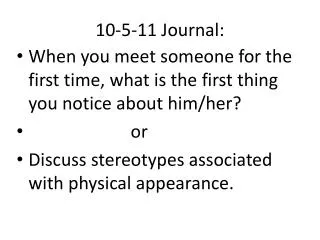 10-5-11 Journal: