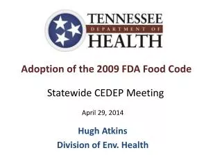 Adoption of the 2009 FDA Food Code