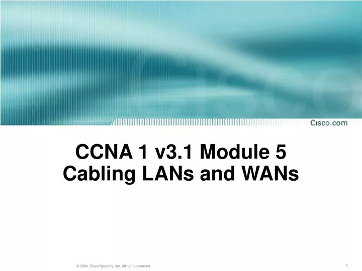 ccna 1 v3 1 module 5 cabling lans and wans