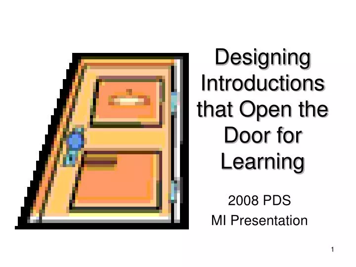 designing introductions that open the door for learning