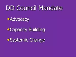 DD Council Mandate