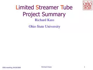 L imited S treamer T ube Project Summary