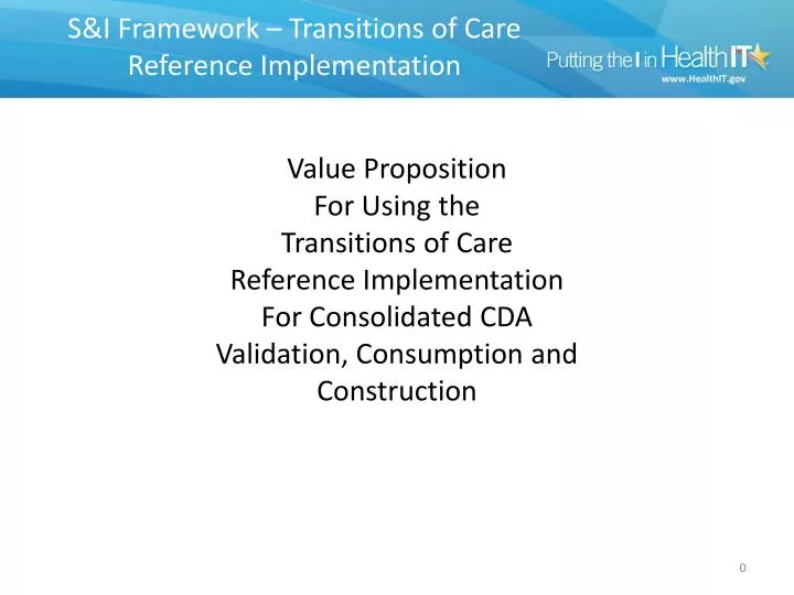 s i framework transitions of care reference implementation