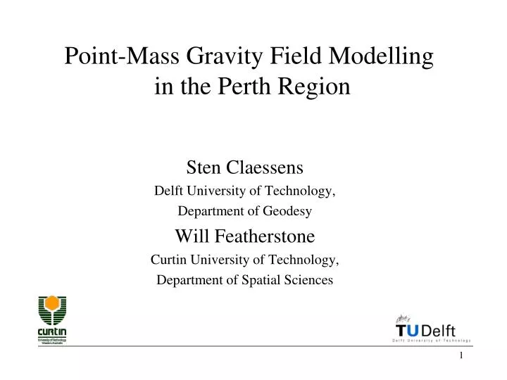 point mass gravity field modelling in the perth region