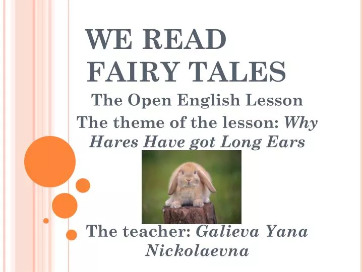 we read fairy tales