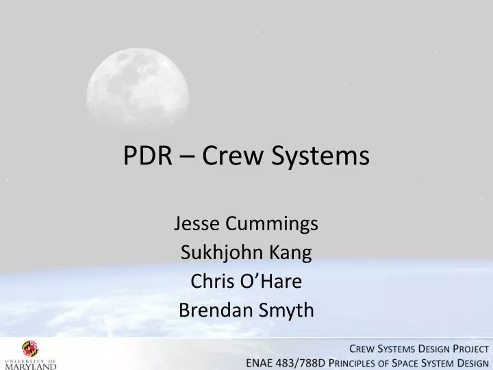 pdr crew systems