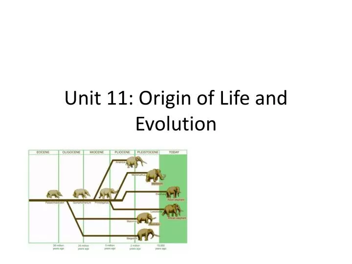 unit 11 origin of life and evolution