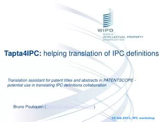 Tapta4IPC: helping translation of IPC definitions