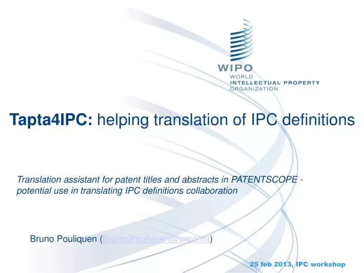 tapta4ipc helping translation of ipc definitions
