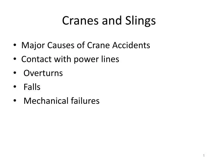 cranes and slings