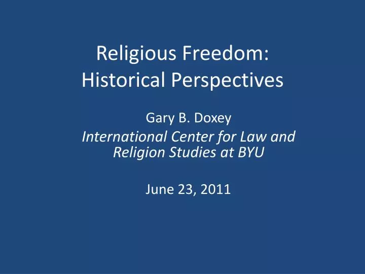 religious freedom historical perspectives