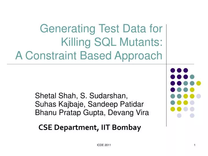 generating test data for killing sql mutants a constraint based approach