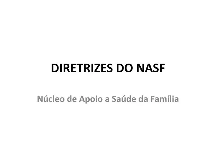 diretrizes do nasf