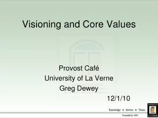 Visioning and Core Values