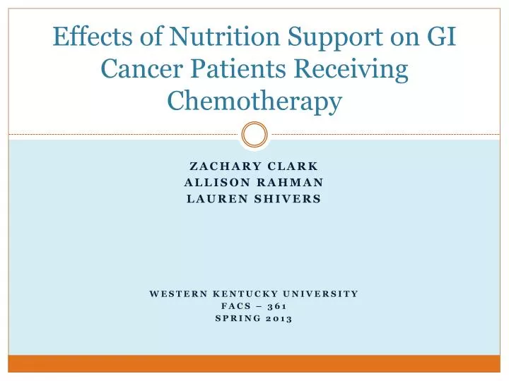 effects of nutrition support on gi cancer patients receiving chemotherapy