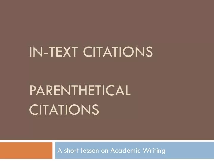 in text citations parenthetical citations