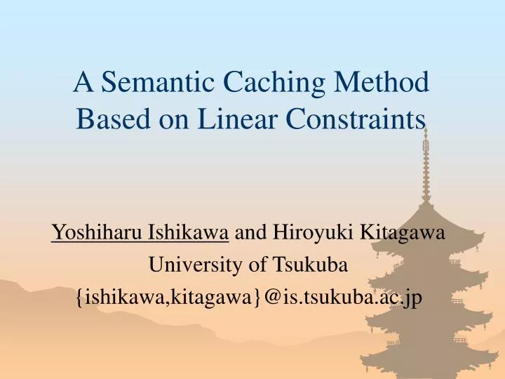 a semantic caching method based on linear constraints