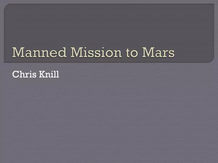 manned mission to mars