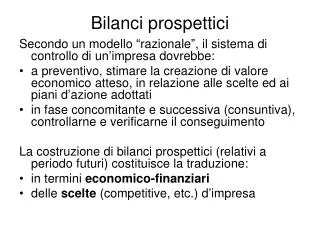 bilanci prospettici